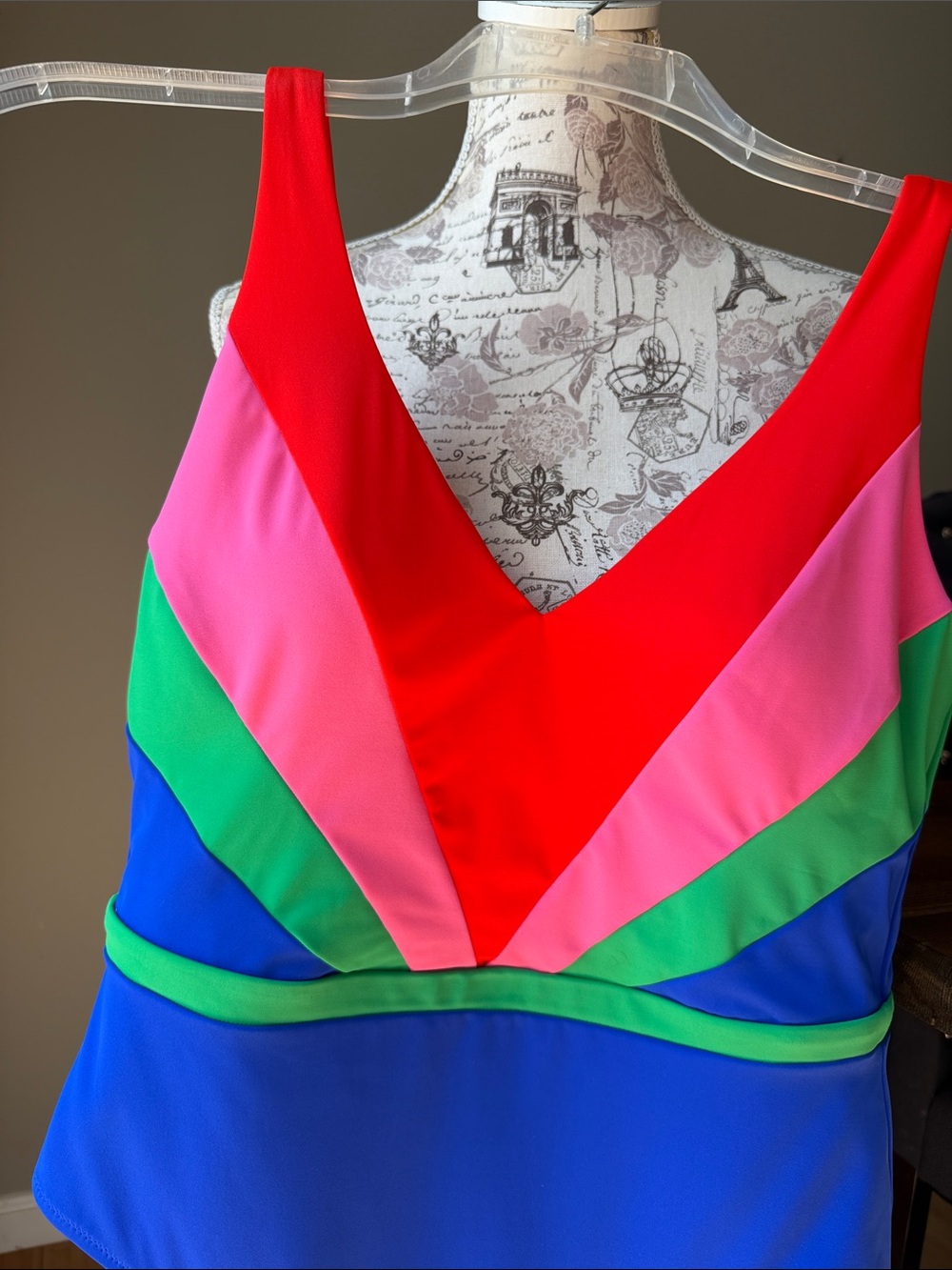 Boden Syros V Neck Swimsuit Multi Colorblock - Picture 8 of 13